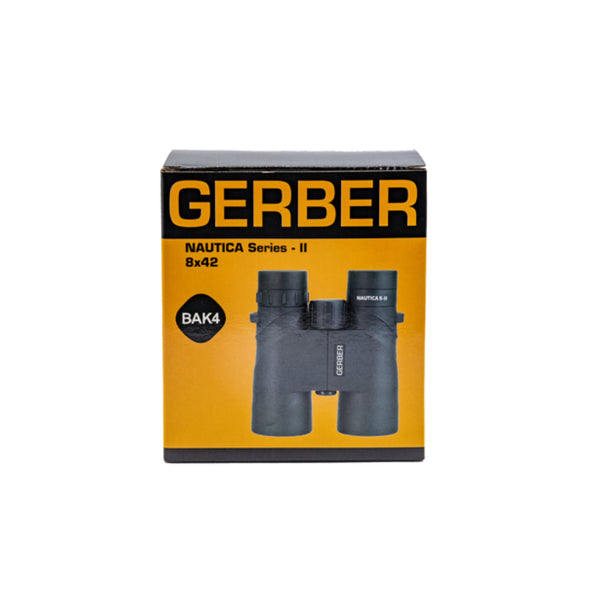 Black | Gerber Nautica Series II 8X42 Binoculars Image Showing Product's 
Box.