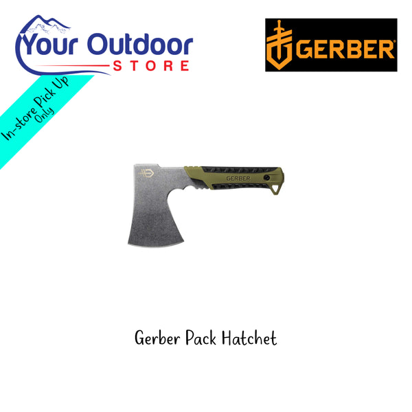 Gerber Pack Hatchet | Hero Image Showing All Logos And Titles.