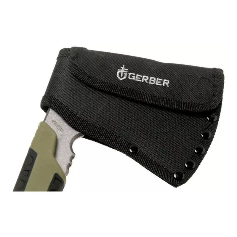 Sage | Gerber Pack Hatchet. Side View Showing Sheath.