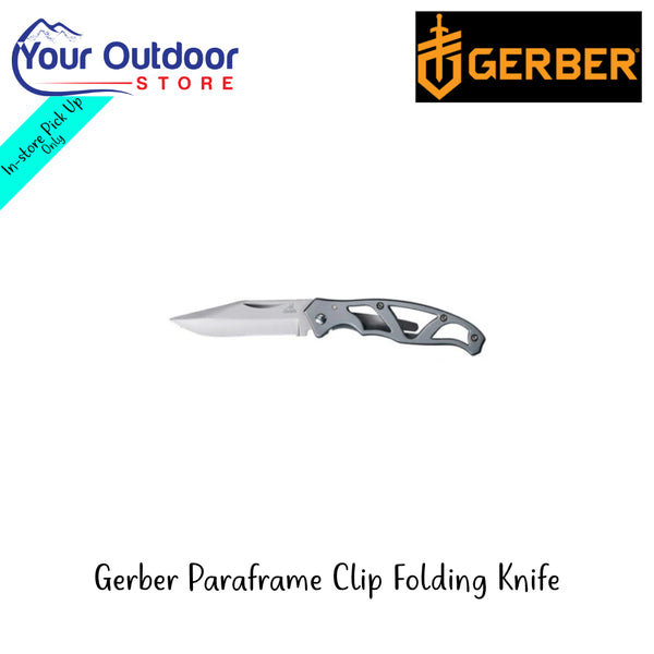Gerber Paraframe Clip Folding Knife | Hero Image Showing All Logos And Titles.