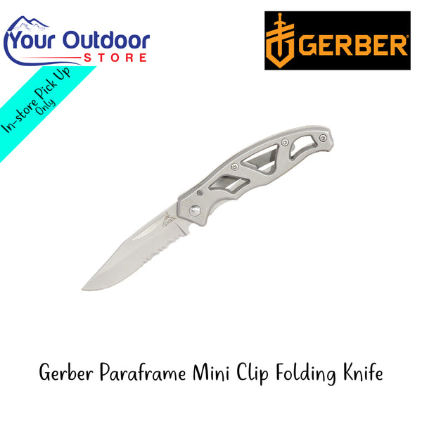 Gerber Paraframe Mini Clip Folding | Hero Image Showing All Logos And Titles.