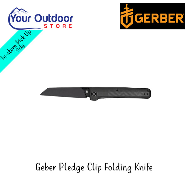 Gerber Pledge Clip Folding Knife | Hero Image Showing All Logos And Titles.