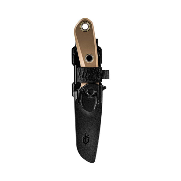 Brown | Gerber Principle Bushcraft Fixed Blade Knife. Shown in Plastic Sheath.