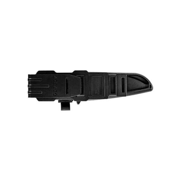 Coyote | Gerber Principle Bushcraft Fixed Blade With Sheath Image Showing Back View Of Sheath.