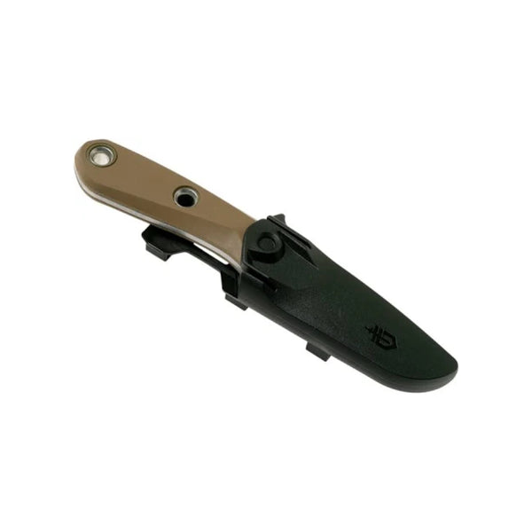 Coyote | Gerber Principle  Bushcraft Fixed Blade With Sheath Image Showing Knife In The Sheath Full View.