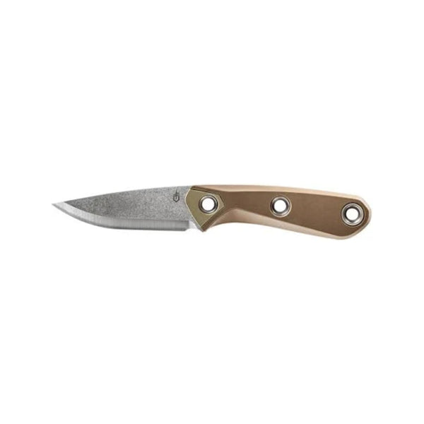 Coyote | Gerber Principle Bushcraft Fixed Blade With Sheath Image Showing Full View Of Blade And Handle.

