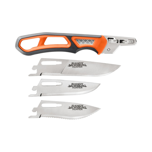 Black / Orange | Gerber Randy Newberg Exchangeable Blade System Image Showing Handle, With All Three Blades, Not Attached.