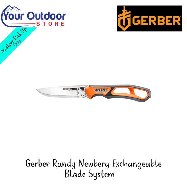 Gerber Randy Newberg Exchangeable Blade System | Hero Image Showing All Logos And Titles.