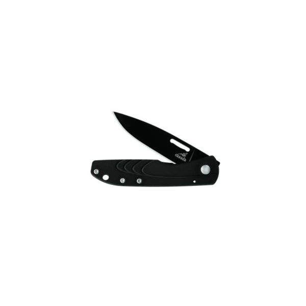 Black | Gerber STL 2.5 Clip Folding Knife Image Showing Knife Half Folded Closed.