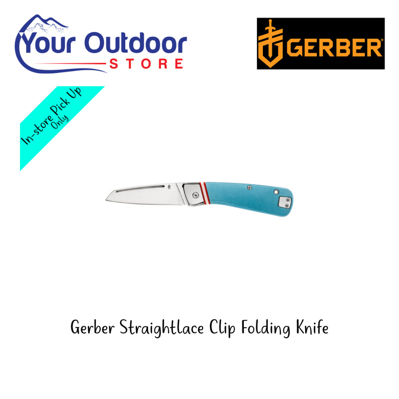 Gerber Straightlace Clip Folding Knife. Hero Image Showing Logos and Title. 