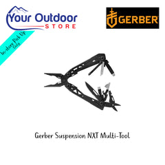 Gerber Suspension NXT Multi-Tool | Hero Image Showing All Logos And Titles.