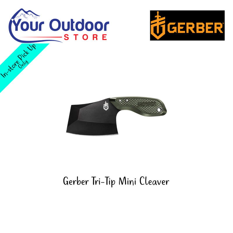 Gerber Tri-Tip Mini Cleaver | Hero Image Showing All Logos And Titles.