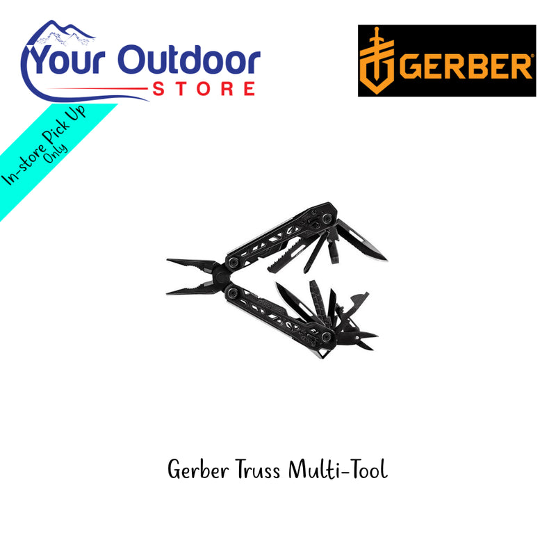 Gerber Truss Multi-Tool | Hero Image Showing All Logos And Titles.