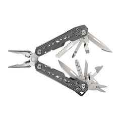 Stainless Steel | Gerber Truss Multi Tool. Side View Showing all Tools. 