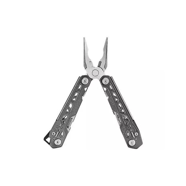 Stainless Steel | Gerber Truss Multi Tool Image Showing Tools Away, Pliers Out And Open.