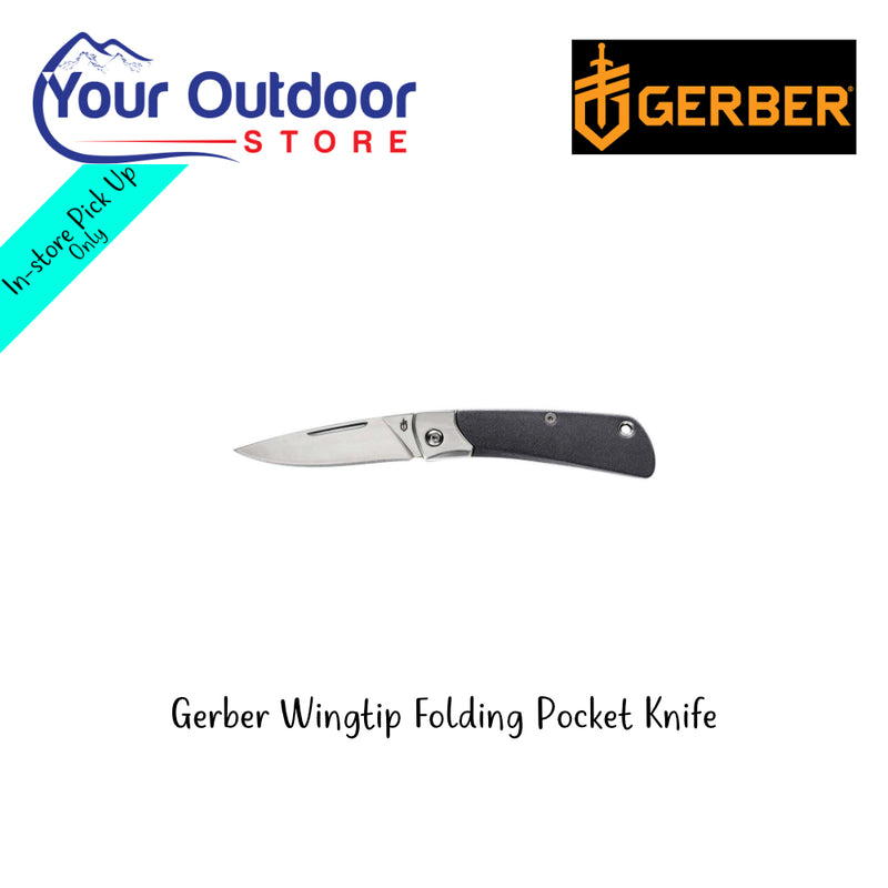 Gerber Wingtip Folding Pocket Knife | Hero Image Showing All Logos And Titles.