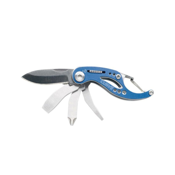 Blue | Gerber Curve Multi Tool. Side View.  
