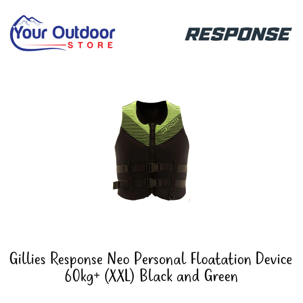 Gillies Response Neo Personal Floatation Device 60+Kg (XXL) | Hero Image Showing All Logos And Titles.