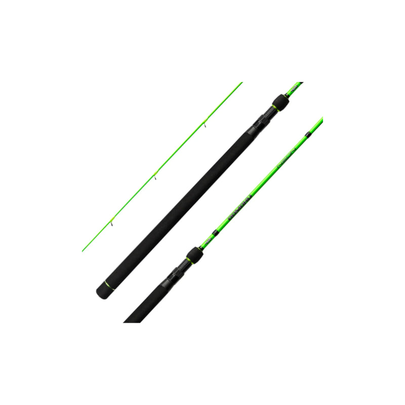 Neon | Gomoku Neon Light Spin Rod 7'' 2-4kgs Image Showing Rod Pulled Down For Easy Transport And Storage.