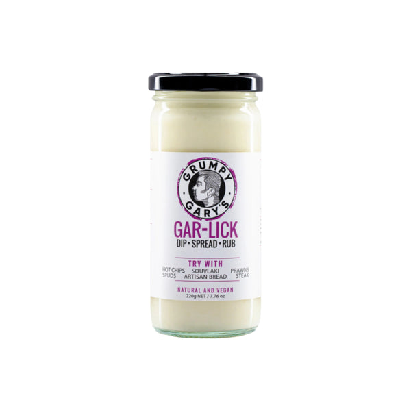 220g | Grumpy Gary's Gar-Lick Dip Spread Rub Image Showing No Logos Or Titles.