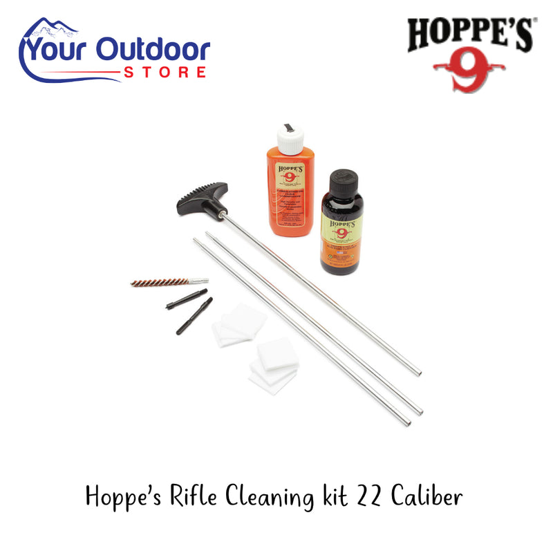 HOPPE'S Rifle Cleaning Kit 22 Caliber | Image Showing Logos And Titles. 