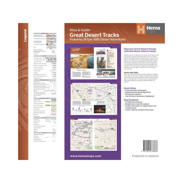 Hema Atlas And Guide Great Desert Tracks | Image Showing Back Cover.