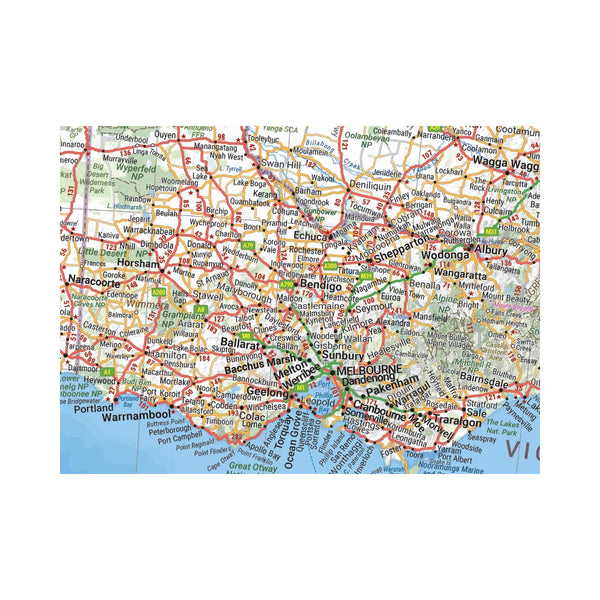 Hema Australian 12th Edition Large Map Image Showing A Close UP View Of The Map Details.