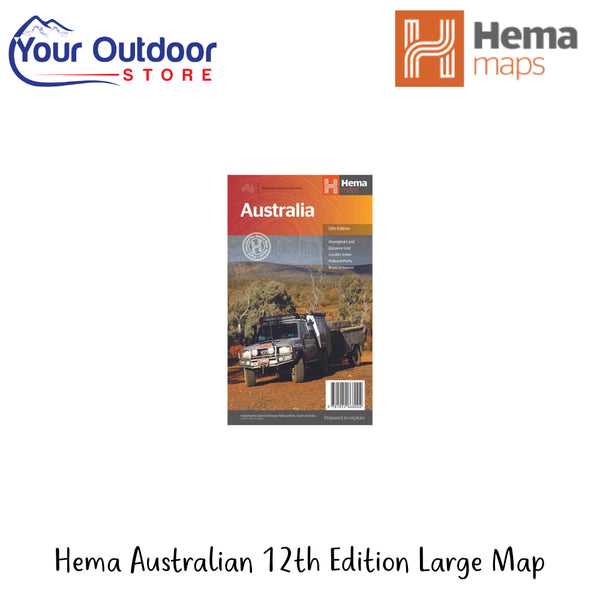 Hema Australian 12th Edition Large Map | Hero Image Showing All Logos And Titles.