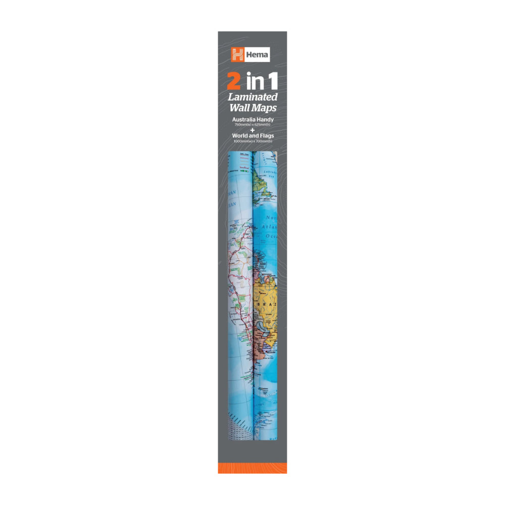 Hema Australian Handy 2 in 1 Laminated Wall Maps | Your Outdoor Store
