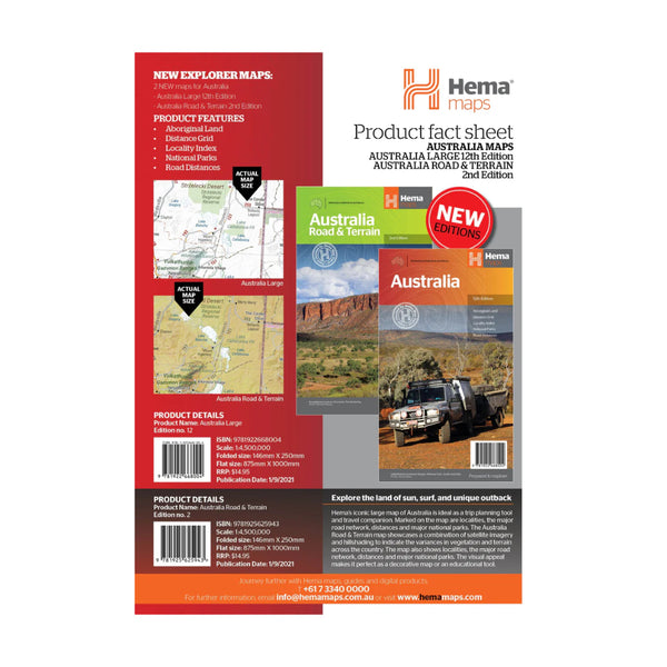 Hema Australian Road & Terrain 2nd Edition | Image Showing Back Cover Of Map.