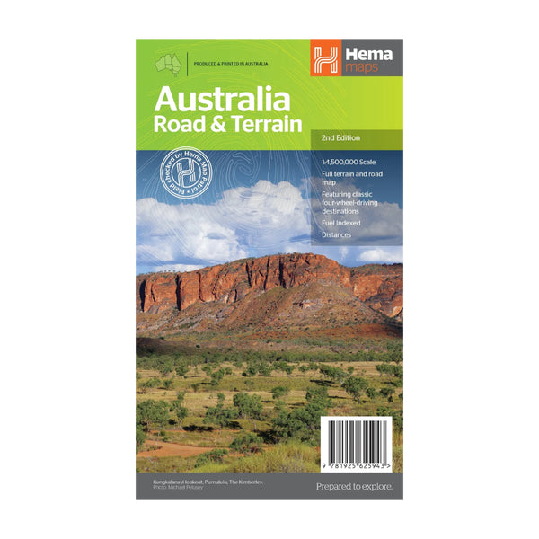 Hema Australian Road & Terrain 2nd Edition | Image Showing No Logos Or Titles.