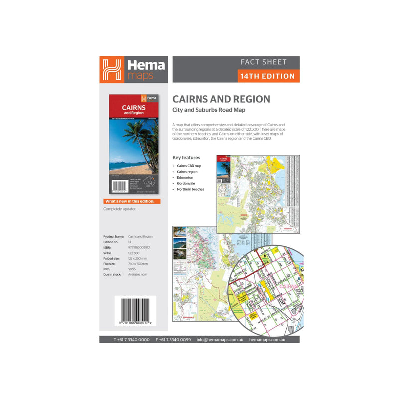 Hema Cairns And Region | Image Showing Fact Sheet, On The Back Of The Map.