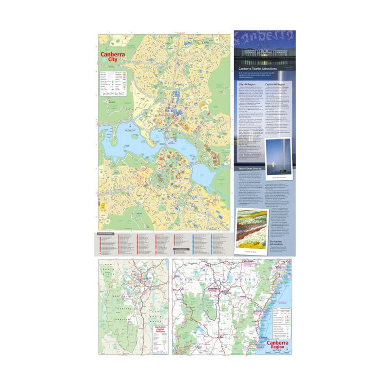 Hema Canberra And Region Map 6th Edition | Image Showing Map And Facts About Canberra City.