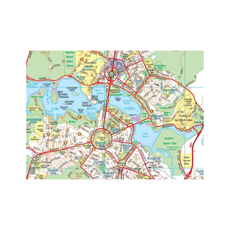 Hema Canberra And Region Map 6th Edition | Image Showing Close Up View Of Capital Hill.