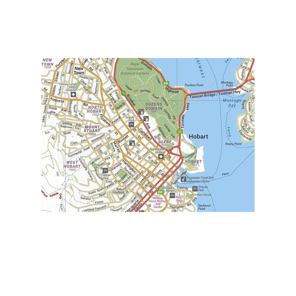 Hema City Map Hobart And Region 1st Edition | Image Showing Close Up Of West Hobart.
