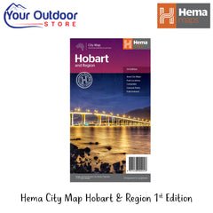 Hema City Map Hobart And Region 1st Edition | Hero Image Showing All Logos And Titles.