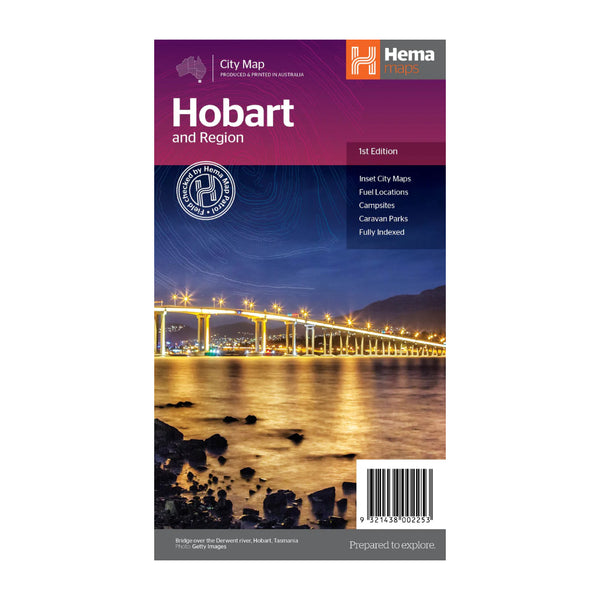 Hema City Map Hobart And Region 1st Edition | Image Showing No Logos Or Titles.