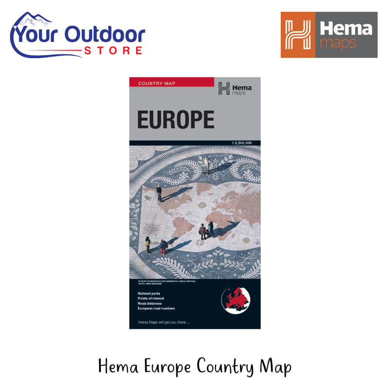 Hema Europe Country Map | Image Showing All Logos And Titles.