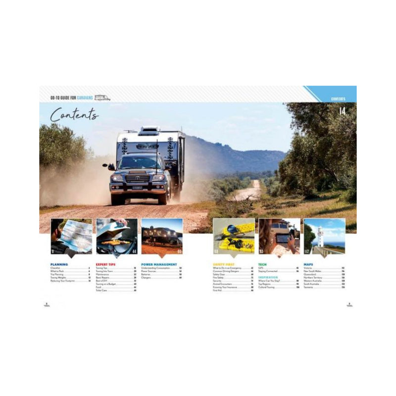 Hema Go-To Guide For Caravans | Image Showing Contents Pages.