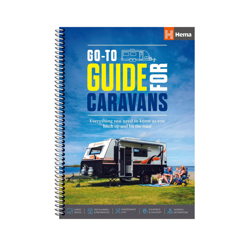 Hema Go-To Guide To Caravans | Image Showing No Logos Or Titles.