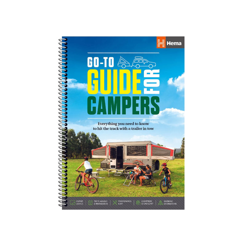 Hema Go To Guide For Campers | Image Showing No Logos Or Titles.