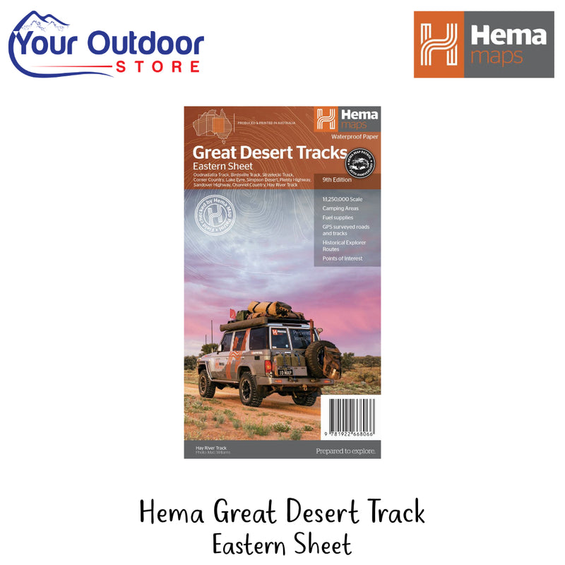 Hema Great Desert Tracks Eastern Sheet | Hero Image Showing All Logos And Titles.