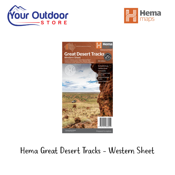 Hema Great Desert Tracks - Western Sheet. Hero Image Showing Logos and Title. 