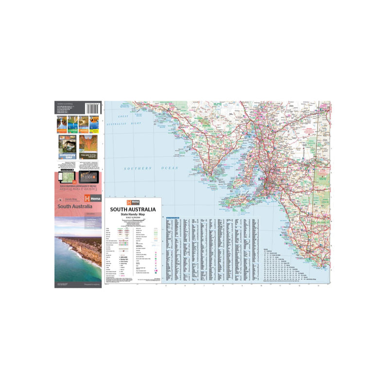 Hema Handy Map South Australia | Image Showing Map Open Fully With Index In View.