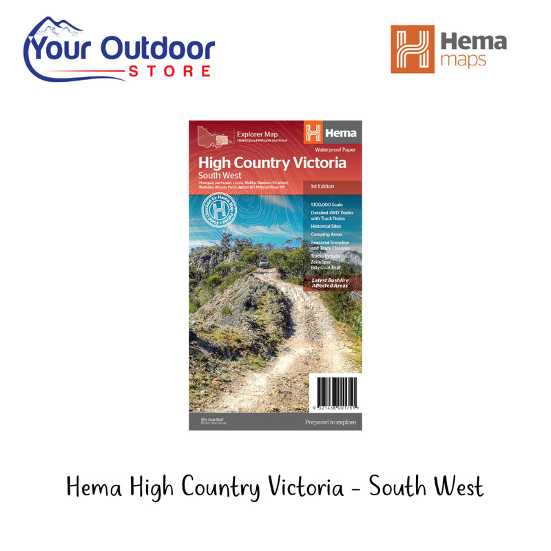Hema High Country Victoria - South West. Hero Image Showing Logos and Title. 