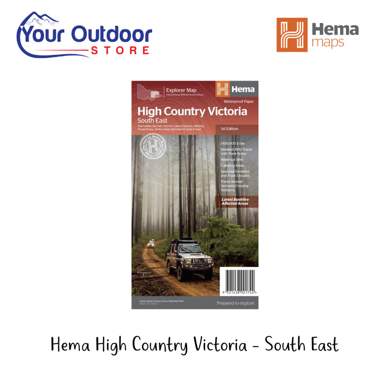Hema High Country Victoria - South East Map. Hero Image Showing Logos and Title.  