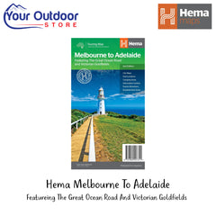 Hema Melbourne To Adelaide Featuring The Great Ocean Road And The Victorian Goldfields | Image Showing All Logos And Titles.