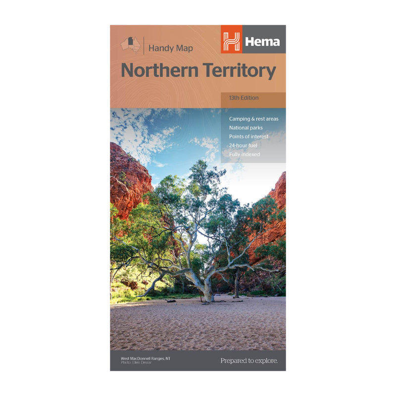 Hema Northern Territory Handy Map 13th Edition | Image Showing No Logos Or Titles.