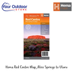 Hema Red Centre Map, Alice Springs To Uluru | Hero Image Showing All Logos And Titles.