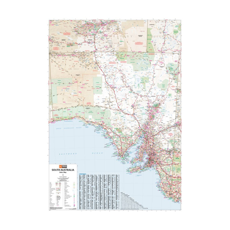 Hema South Australia State Map | Image Showing Full View Of Map And Index.
